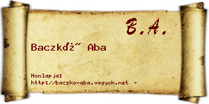 Baczkó Aba névjegykártya